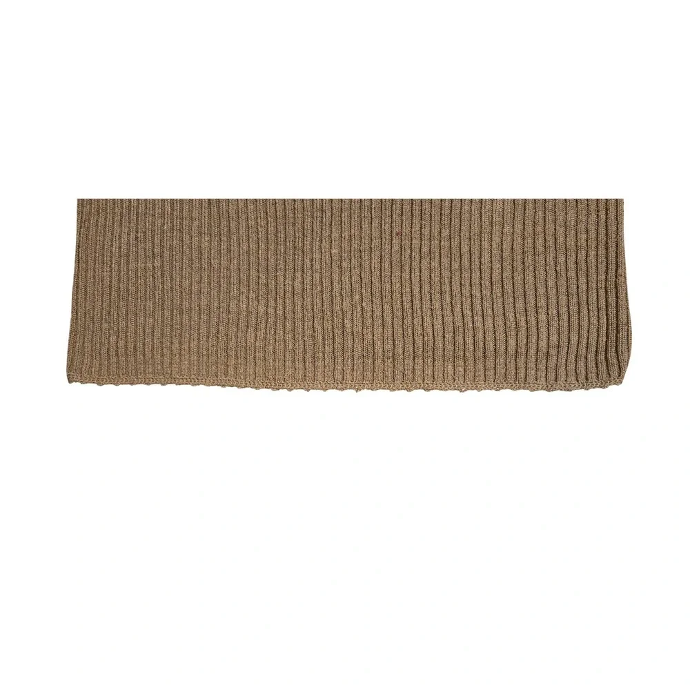 Y2K, Prophecy by Sag Harbor Tan Silk Blend Ribbed Short Sleeve Knit Sweater XL - Picture 4 of 7